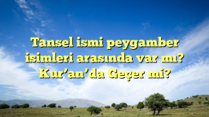 Tansel ismi peygamber isimleri arasında var mı? Kur’an’da Geçer mi?